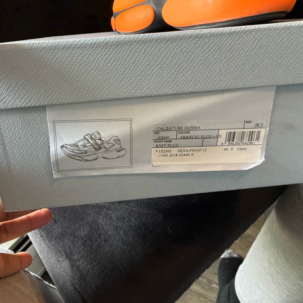 Orange Prada sneakers - Picture 3 of 3